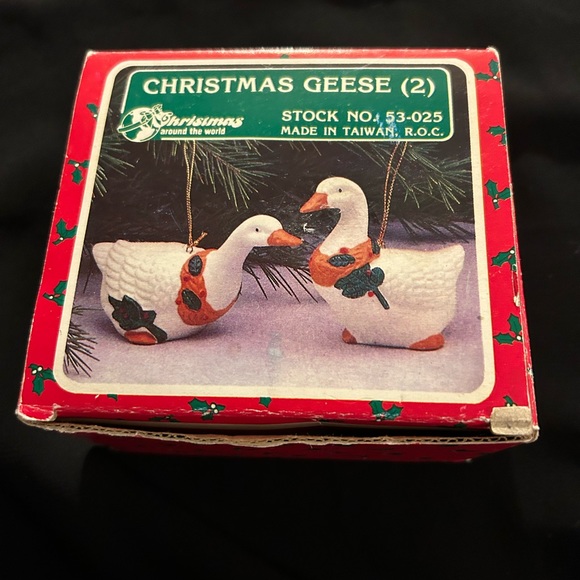 VTG 80s Set of 2 Christmas Geese in original box. By Christmas around the world - Picture 2 of 10